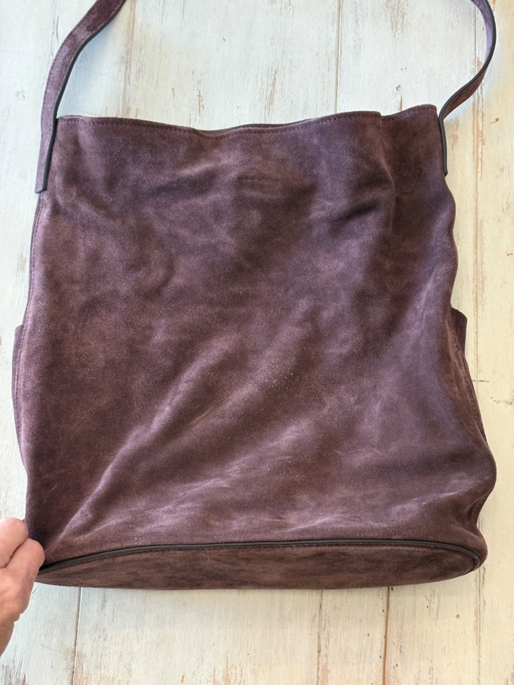Anthropologie Buckled North-South Suede Tote Bag - Picture 6 of 8